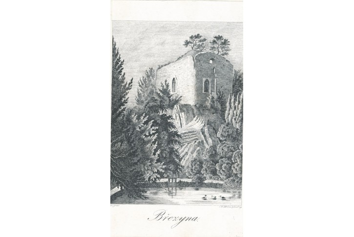 Březyna, Heber , litografie, 1846