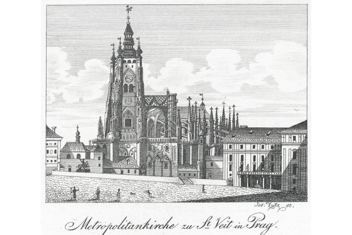 Praha Sv. V&iacute;t, Gerle, mědiryt, 1823