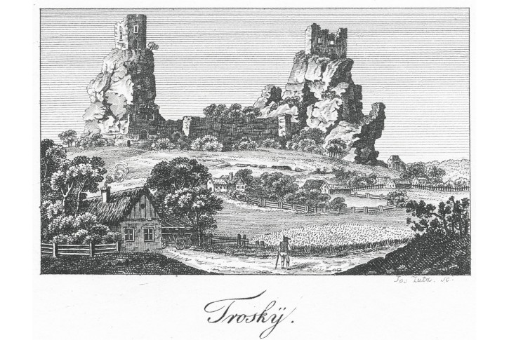Trosky, Gerle, mědiryt, 1823