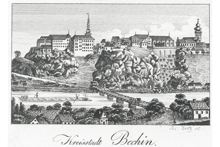 Bechyně, Gerle, mědiryt, 1823