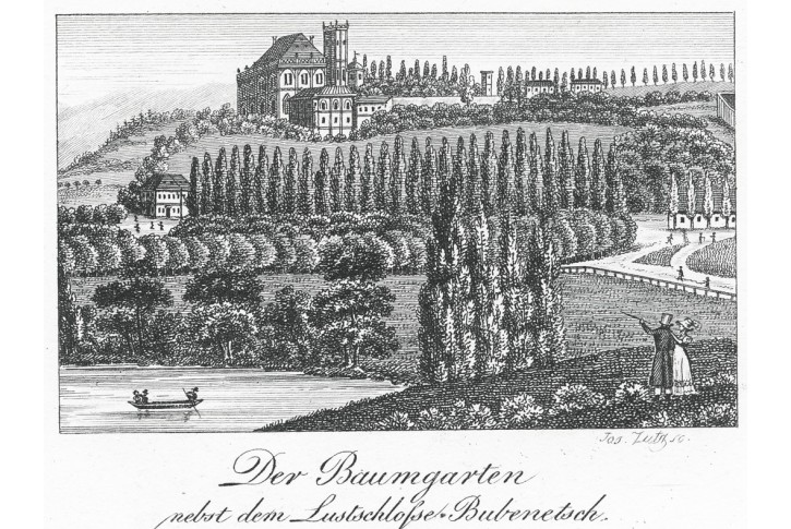 Praha Stromovka, Gerle, mědiryt, 1823