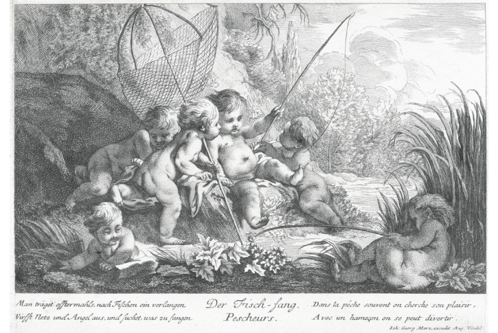 Rybolov dle Bouchera, mědiryt, (1760)