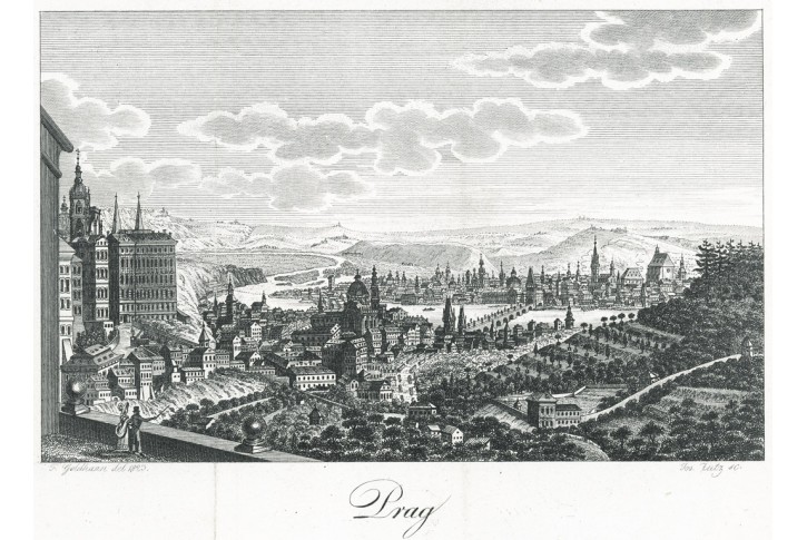 Praha, Gerle, mědiryt, 1823
