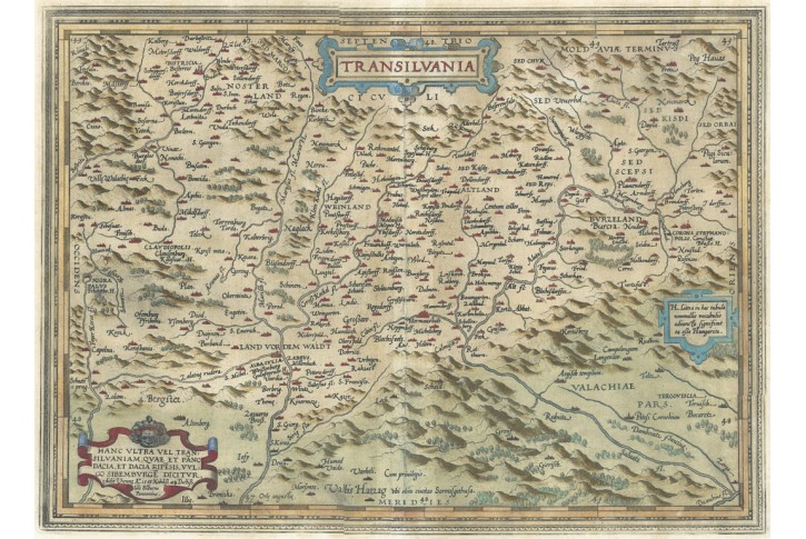 Ortelius A. : Transilvania, mědiryt, 1584