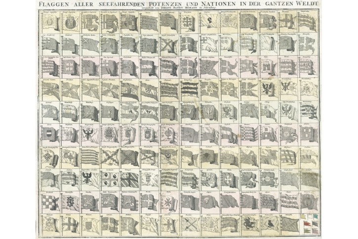 Homann J.B. : Flaggen ... mědiryt 1716