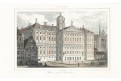 Amsterdam radnice, Le Bas, kolor. oceloryt, (1840)