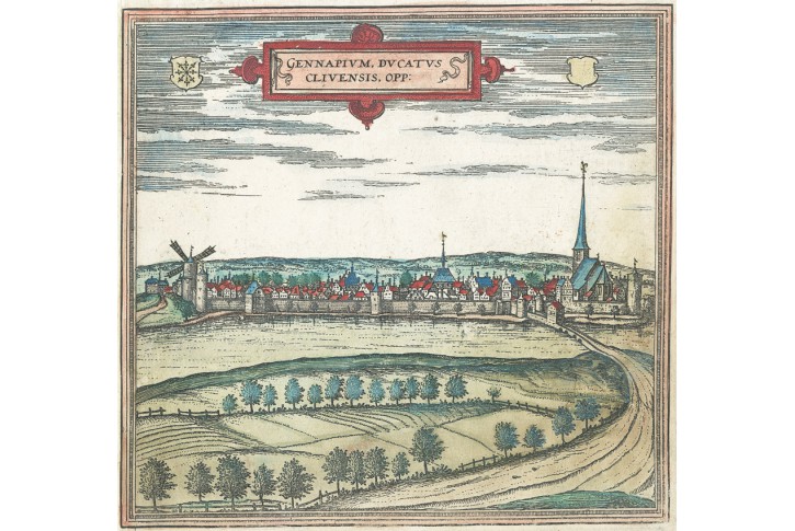 Gennep, Braun Hogenberg., mědiryt, 1580