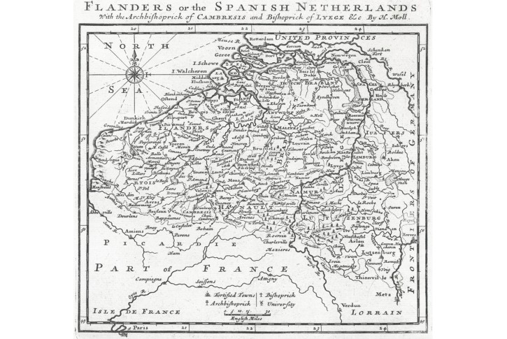 Flanders, Moll, mědiryt,1717