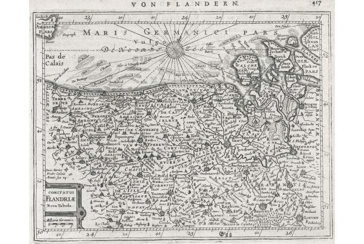 Flandern, Janssonius, mědiryt, 1651
