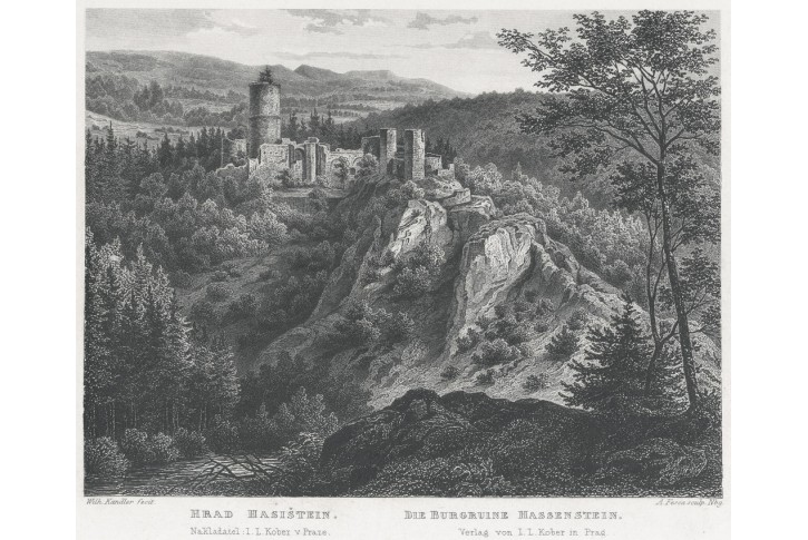 Hasistejn, Mikovec, oceloryt 1860