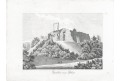 Choustníkovo Hradi od jv, Heber, litografie, 1844