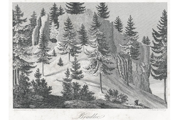 Bradlec, Heber, litografie, 1845