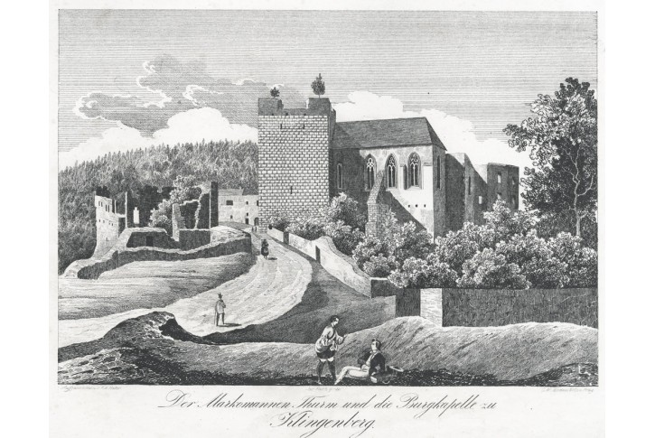 Zv&iacute;kov věž , Heber, litografie, 1844
