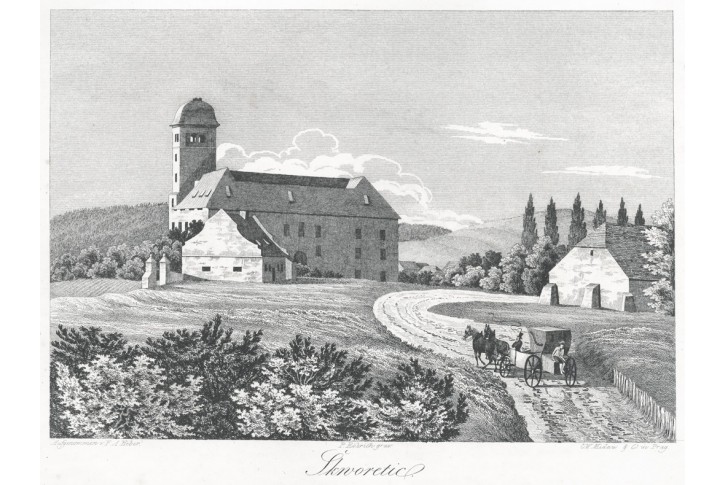 &Scaron;kvořetice Heber, litografie, 1845