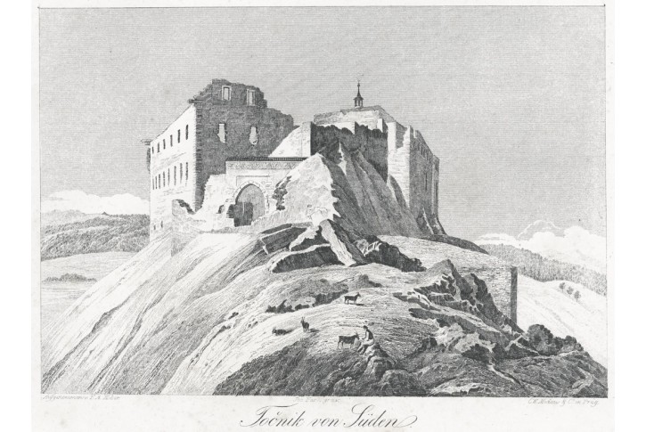 Točn&iacute;k od jihu, Heber, litografie, 1845