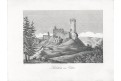 Libštejn od východu, Heber, litografie, 1844