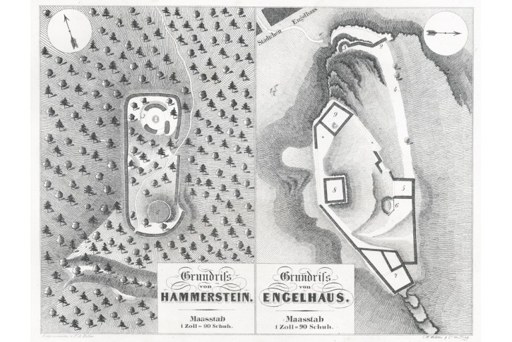 Hamr&scaron;tejn a Andělsk&aacute;, Heber, litografie, 1845