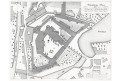 Jindřichův Hradec půdorys, Heber, litografie, 1846