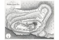 Kunětick&aacute; Hora půdorys, Heber , litografie, (1848)
