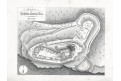 Kunětická Hora půdorys, Heber , litografie, (1848)