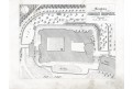 Konopiště půdorys, Heber, litografie, 1844