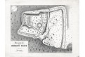 Valdek Waldek půdorys, Heber, litografie, 1849