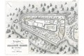 Hr&aacute;dek u &Uacute;stěka půdorys, Heber, litografie, 1848
