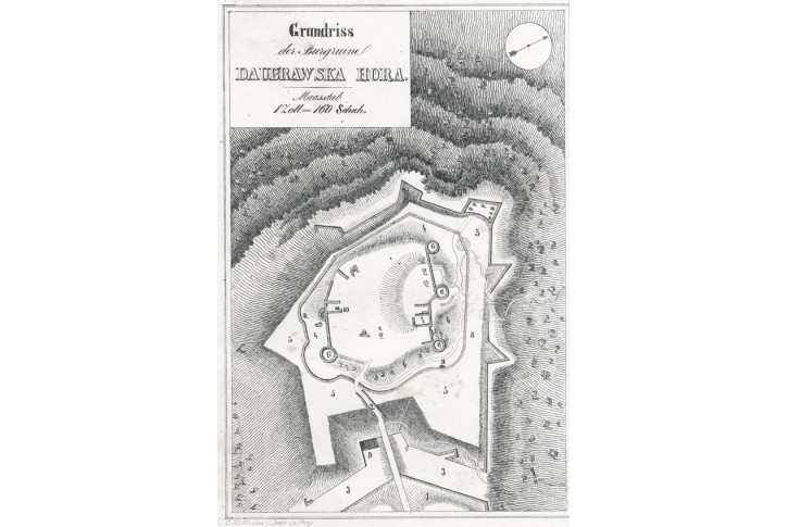 Doubravsk&aacute; Hora půdorys, litografie, 1843
