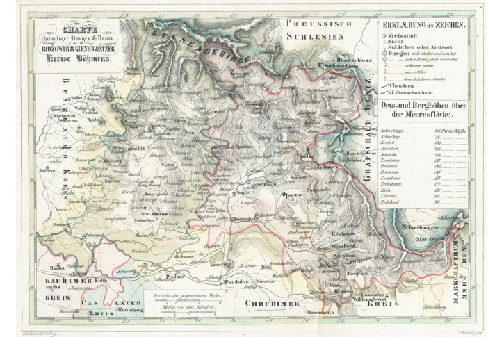Bydžov a Hradec Kr&aacute;lov&eacute;, Heber, litogr., 1844
