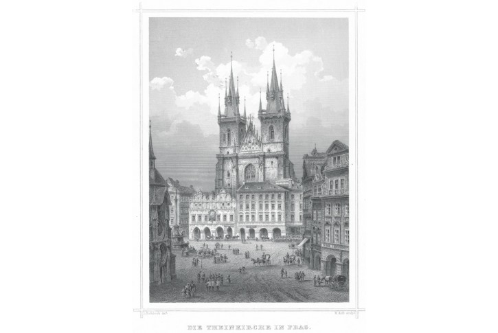 Praha T&yacute;nsk&yacute; chr&aacute;m, Ruthner, oceloryt, (1871)