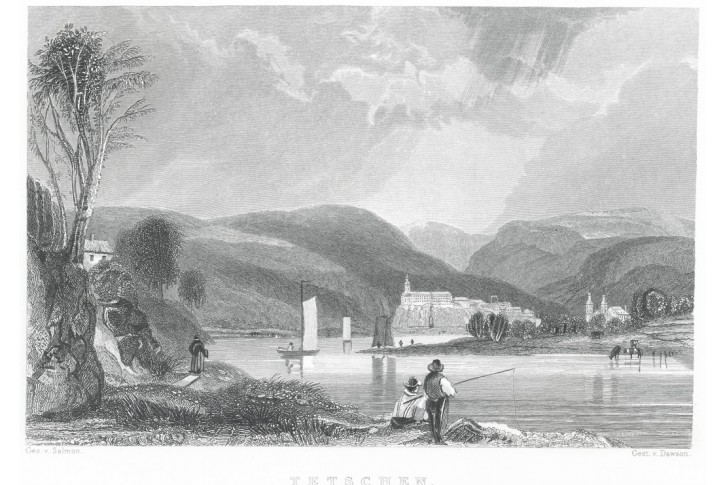 Děč&iacute;n, oceloryt, 1850