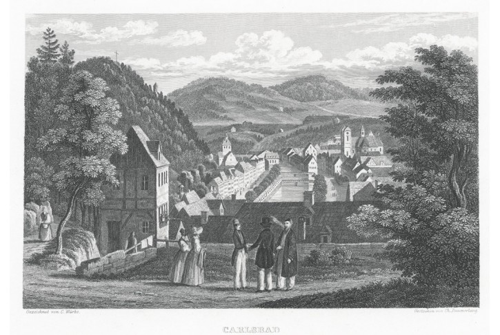 Karlovy Vary, Haase, oceloryt, 1840