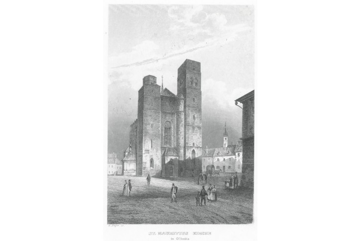 Olomouc sv. Mořic, Haase, oceloryt, 1840