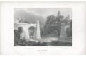 Loket řetězový most, Weidman, oceloryt, 1840