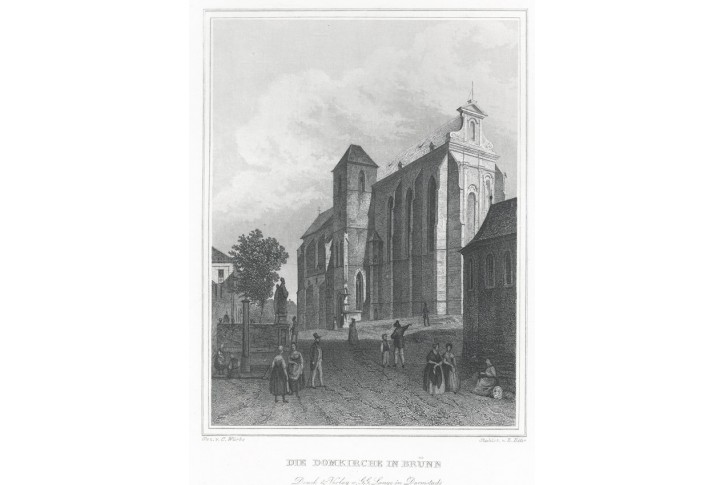 Brno Domkirche , Lange, oceloryt, 1842