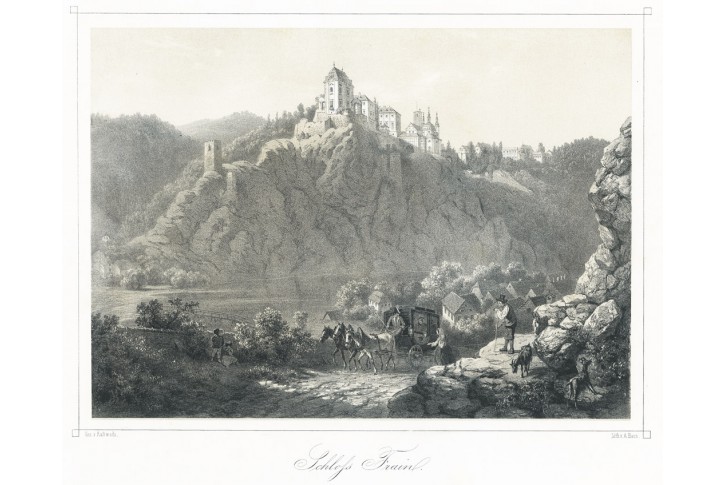 Vranov nad Dyj&iacute;, Haun, litografie, 1857