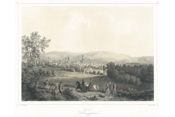Opava, Haun, litografie, 1857
