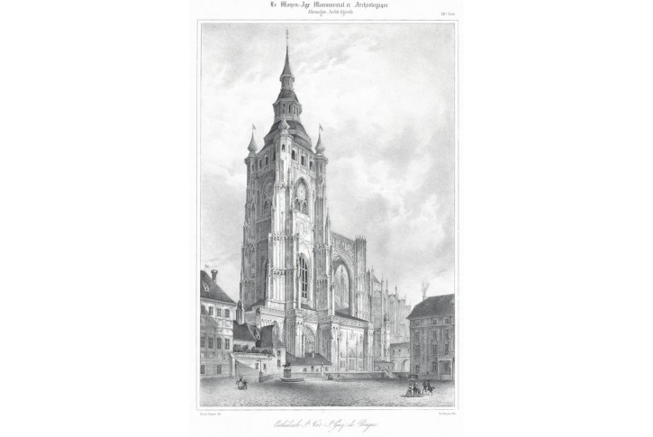 Praha sv. V&iacute;t, Lemercier, litografie, (1860)