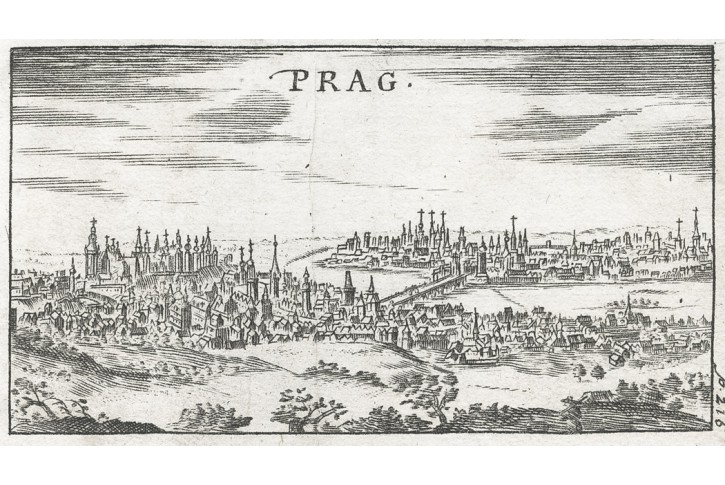 Praha,  Riegel, mědiryt 1687
