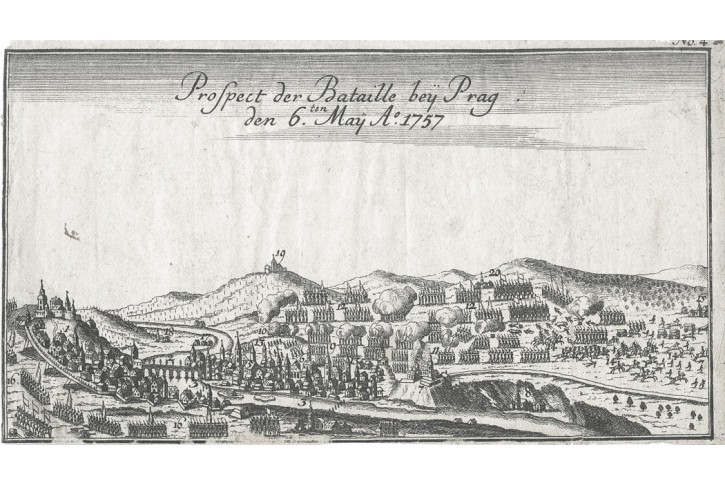 Praha obl&eacute;h&aacute;n&iacute; 1757,Ben Jochai, mědiryt 1758