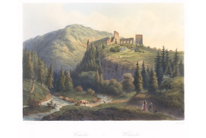 Velhartice, Haun, kolor. litografie, 1860