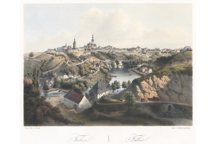 T&aacute;bor, Haun,  kolorovan&aacute;  litografie, 1860