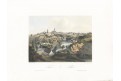 Tábor, Haun,  kolorovaná  litografie, 1860