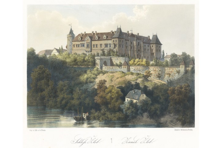 Žleby, Haun, kolor. litografie, 1860