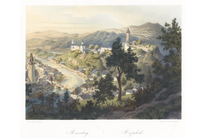 Rožmberk, Haun, kolor. litografie, 1860