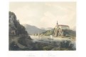 Děčín, Haun, kolorovaná litografie, 1860