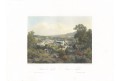 Teplice Šanov, Haun, kolorovaná litografie, 1860