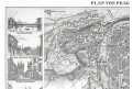 Praha plán, oceloryt, (1850)