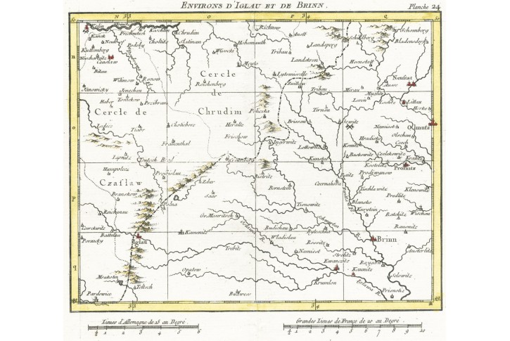Jihlava a Brno, mědiryt, (1860)
