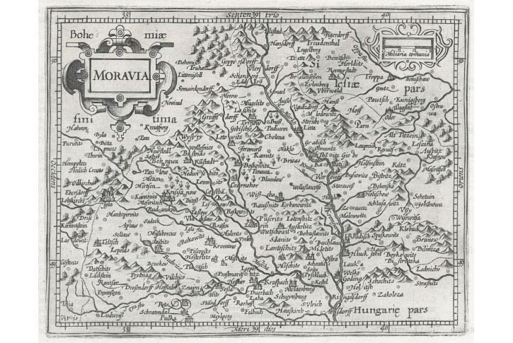 Mercator mal&yacute;, Moravia, mědiryt, (1620)